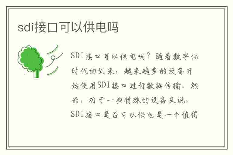 sdi接口可以供电吗